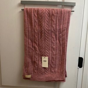 Ugg Pink Cable Knit Scarf